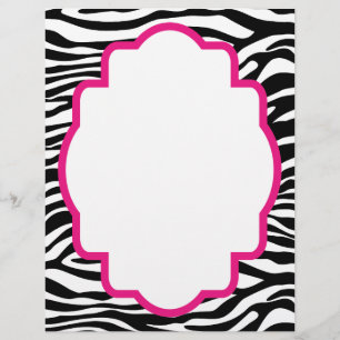 Papier Tendance Zebra Print avec en-tête rose Customisé