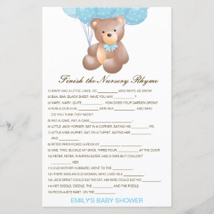 Papier Terminer le rime de la pépinière avec réponse