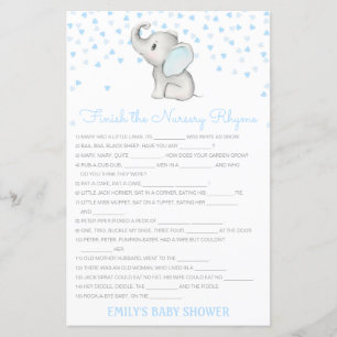 Papier Terminer le rime de la pépinière avec réponse