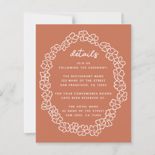 Papier Terracotta Budget Floral Wreath Détails du Mariage