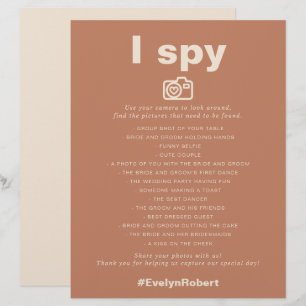 Papier Terracotta Minimaliste Formel I Spy Mariage Jeu