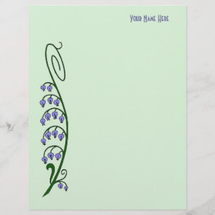 Papier Tête de lettre Art Nouveau Fleurs de neige