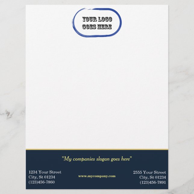Papier Tête de lettre corporative personnalisée - Barre H (Devant)