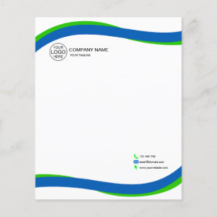 Papier Tête de lettre moderne bleu et vert avec logo