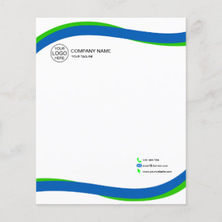 Papier Tête de lettre moderne bleu et vert avec logo