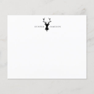 Papier Tête de stade Deer Antlers Monogramme gris noir