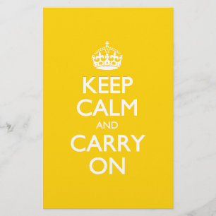 Papier Texte blanc sur Vivid Jaune : Gardez le calme et c