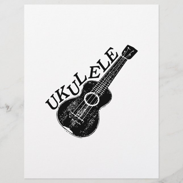 Papier Texte Et Image Ukulele (Devant)