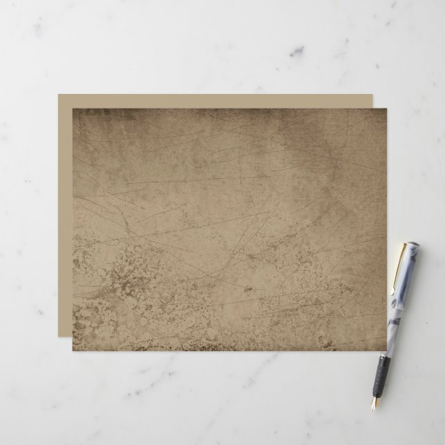 Papier Texture Grunge Rustic Old Sepia Scratches (Devant/Arrière en situation)