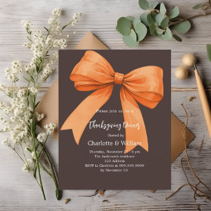 Papier Thanksgiving orange arc-brun invitation