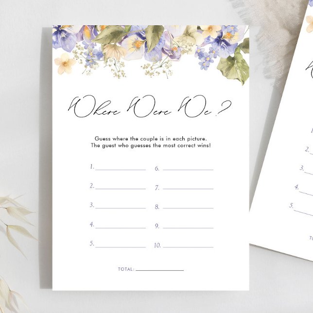 Papier Thé nuptial Où Étions-Nous Jeu de Fête des mariées (Créateur téléchargé)