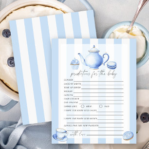 Papier Thé party bleu - Prédictions et conseils pour bébé
