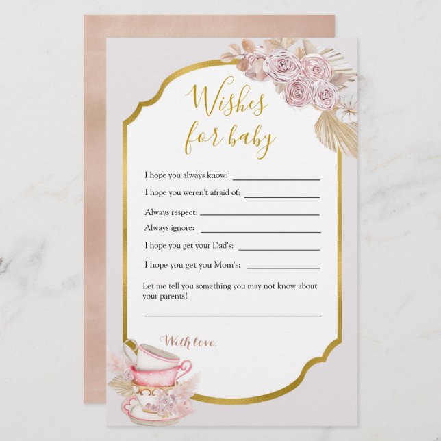 Papier Thé vintage Pour Bébé (Devant / Derrière)