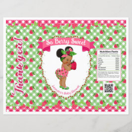 Papier Thème Bébé fraise Pink Vert En vichy Chip Sac