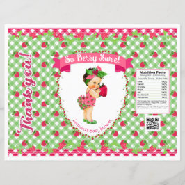 Papier Thème Bébé fraise Pink Vert En vichy Chip Sac