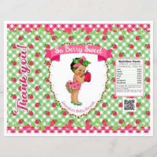 Papier Thème Bébé Fraise Sac à Puce Gingham Vert Rose