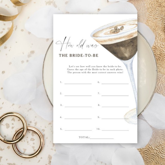 Papier Thème café Quel âge avait la future mariée jeu (Créateur téléchargé)