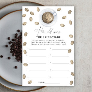 Papier Thème café Quel âge avait la future mariée jeu
