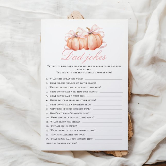 Papier Thème citrouille Baby shower Papa plaisante Activi (Créateur téléchargé)