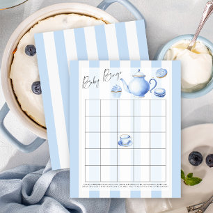 Papier Thème de fête à thé bleu - Jeu de Bingo bébé