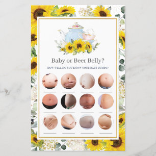 Papier Thème de fête de bébé Fleur de soleil ou jeu de ve