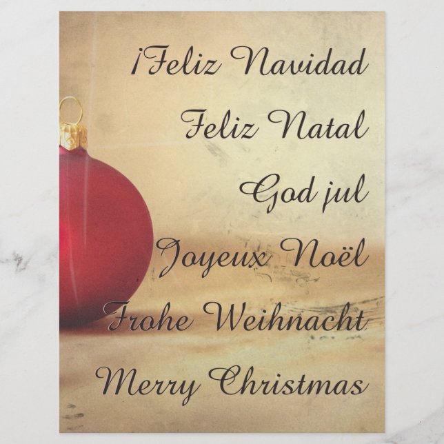 Papier Thème de Noël avec balle de Noël (Devant)