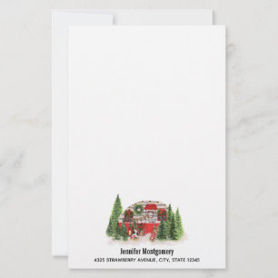 Papier Thème extérieur du camping de Noël Trailer