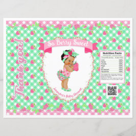 Papier Thème fraise bébé Monnaie et sac à chips En vichy 