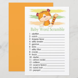 Papier Tiger Baby jeu de brouillage de mot