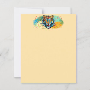Papier Tiger Tiger Tête arc-en-ciel teintures