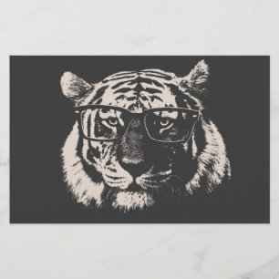 Papier Tigre Hipster Avec Verre