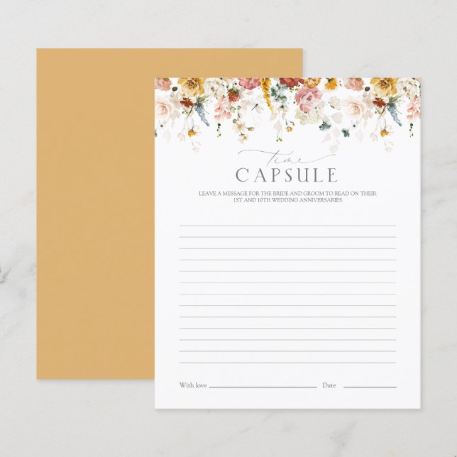 Papier Time Capsule Jeu Fête des mariées Fleur sauvage Ja (Devant / Derrière)