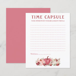 Papier Time capsule Marsala Citrouille Baby shower Jeu