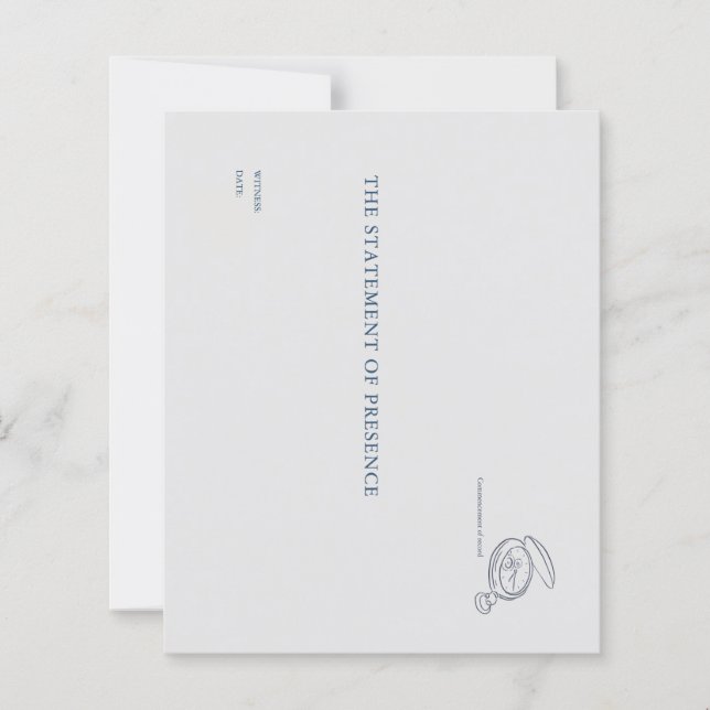 Papier Timepiece- Minimalist Wedding Witness Notecards  (Devant)