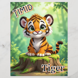 Papier Timid Tiger Belle caricature de l'art de la pépi