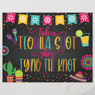 Papier Tirer une Tequila Tirer Elle Attache le noeud Sign