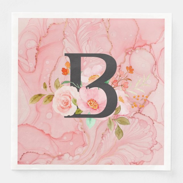 Papier-Tischservietten Buchstabe B Serviette (Vorderseite)
