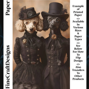 Papier Tissu Craft Paper CP4 Chien Caniche en tenue Victo