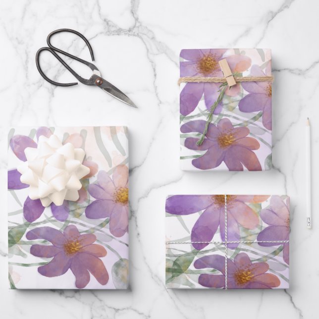 Papier Tissu Violet Fleur sauvage (Recto)