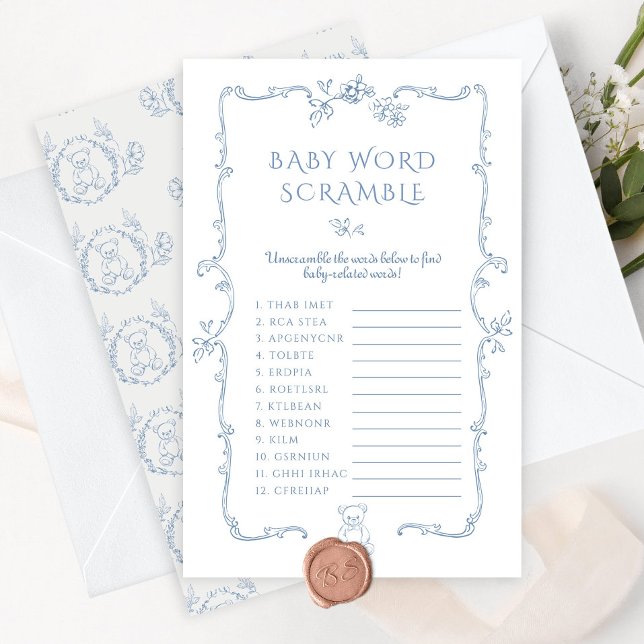 Papier Toile Baby mot Scramble teddy ours baby shower (Créateur téléchargé)