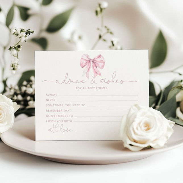 Papier Toile de Jouy Bow advice and wishes bridal card (Créateur téléchargé)