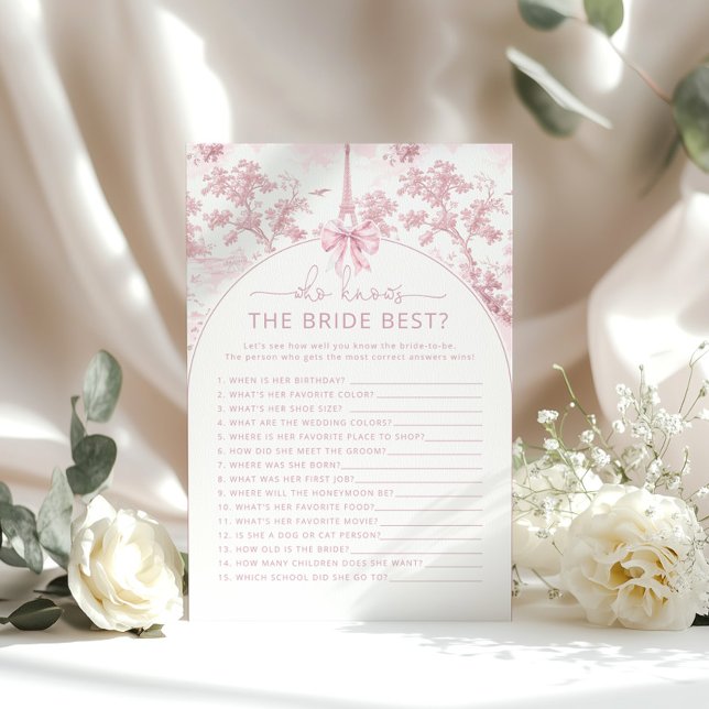 Papier Toile de Jouy Paris Who knows the bride best game (Créateur téléchargé)