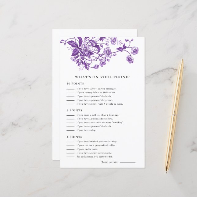 Papier Toile Floral Whats sur votre téléphone Jeu nuptial (Devant/Arrière en situation)