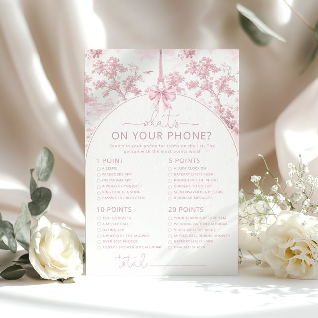 Papier Toile Paris what's on your phone pink bridal game (Créateur téléchargé)