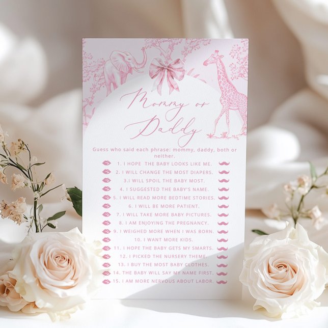 Papier Toile Safari Mommy ou papa jeu de baby shower (Créateur téléchargé)