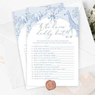 Papier Toile Safari Qui connaît papa meilleur baby shower