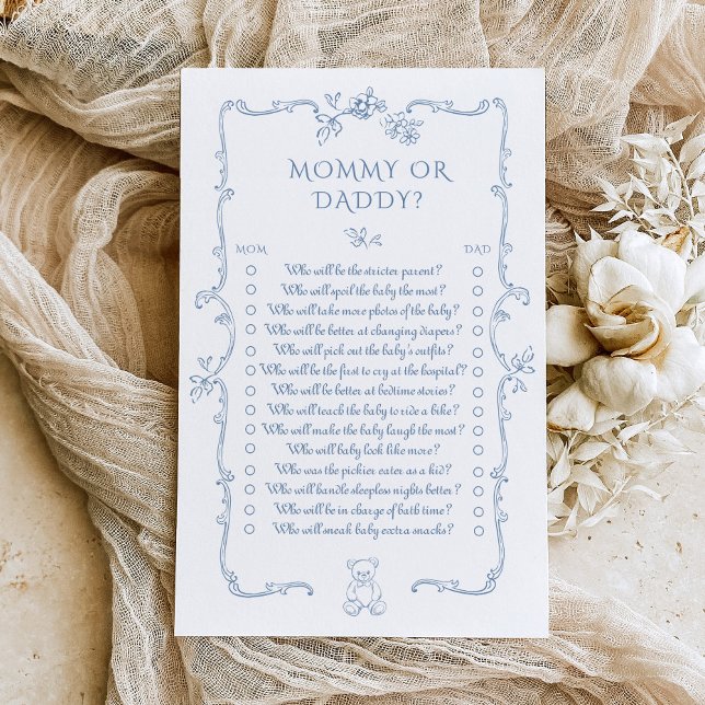 Papier Toile Teddy Bear maman ou Daddy baby shower jeu (Créateur téléchargé)