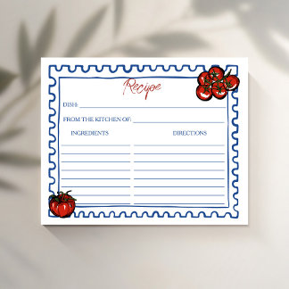 Papier Tomato Italian bridal shower recipe card
