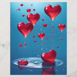 Papier tomber les coeurs brillants de l'amour