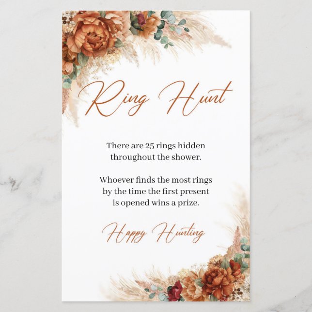 Papier Tons rouillés brûlé orange pampas herbe Ring Hunt (Devant)